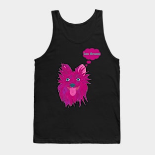 Cute Li'l Papillon Dog Dreams of Ice Cream Tank Top